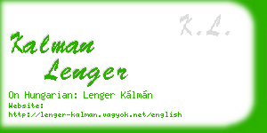 kalman lenger business card