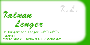 kalman lenger business card